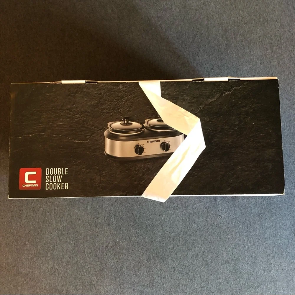 Chefman Double Slow Cooker 2 x 1.25 Quart Oval Stoneware Crocks - Dual Controls